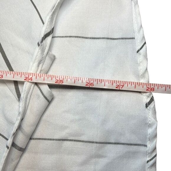Listicle Large Gray White Stripe Tie Sleeve High Low Top Coastal Preppy Minimal - Picture 9 of 9